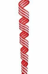 The Christmas Palace Christmas Ornaments 12" RED & WHITE SWIRL ICICLE SET OF 12