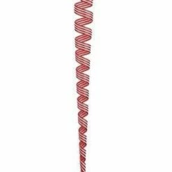 The Christmas Palace Christmas Ornaments 24" RED & WHITE SWIRL ICICLE SET OF 6