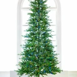 The Christmas Palace Gilded Elegance 12 FT RUSSIAN FIR SLIM PRE LIT CLEAR & MULTI COLOR LED LIGHTS