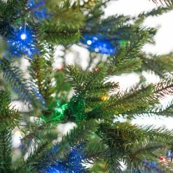 The Christmas Palace Gilded Elegance 12 FT RUSSIAN FIR SLIM PRE LIT CLEAR & MULTI COLOR LED LIGHTS
