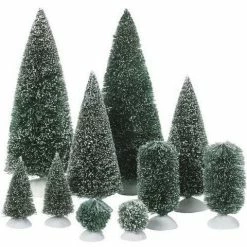 The Christmas Palace VILLAGE ACCESSORY BAG-O-FROSTED TOPIARIES PACK OF 10 Department 56
