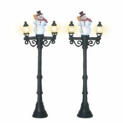 The Christmas Palace VILLAGE ACCESSORY SNOWMAN STREET LIGHTS PACK OF 2 Department 56