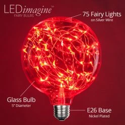 The Christmas Palace G125 RED LED FAIRY LIGHT BULB