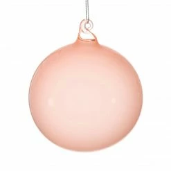 The Christmas Palace 4" CORAL BUBBLEGUM GLASS ORNAMENT SET OF 3 Christmas Ornaments