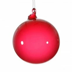 The Christmas Palace 4" DARK BERRY BUBBLEGUM GLASS ORNAMENT SET OF 3