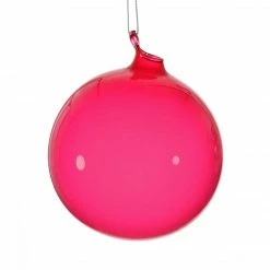 The Christmas Palace 4" LIGHT BERRY BUBBLEGUM GLASS ORNAMENT SET OF 3 Christmas Ornaments