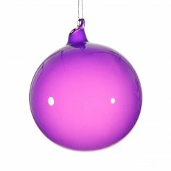 The Christmas Palace Christmas Ornaments 4" PURPLE BUBBLEGUM GLASS ORNAMENT SET OF 3
