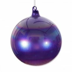 The Christmas Palace 5" PURPLE PEARL GLASS BUBBLEGUM ORNAMENT