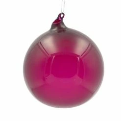 The Christmas Palace 5" BURGUNDY BUBBLEGUM GLASS ORNAMENT