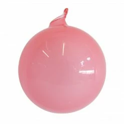 The Christmas Palace Christmas Ornaments 3" PINK BUBBLEGUM GLASS ORNAMENT SET OF 6