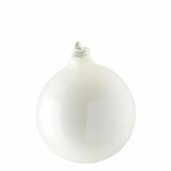 The Christmas Palace 3" WHITE BUBBLEGUM GLASS ORNAMENT SET OF 6 Christmas Ornaments
