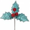 The Christmas Palace 14" BLUE & SILVER HOLLY BERRY PICK SET OF 12 Razzle Dazzle