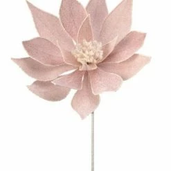 The Christmas Palace 24" BLUSH PINK GLITTER POINSETTIA SET OF 12 Flowers