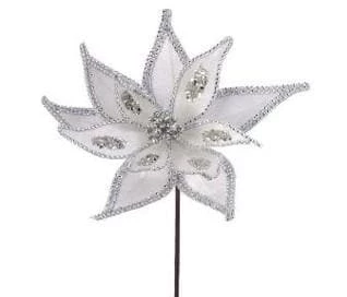 Best deal π The π Christmas Palace 24" SILVER JEWELED EDGE POINSETTIA SET OF 6 π 1 The Christmas Palace 24" SILVER JEWELED EDGE POINSETTIA SET OF 6