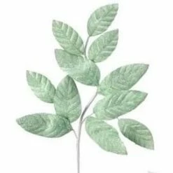 The Christmas Palace Stems & Picks 26" MINT GREEN FROSTED CANDY LEAF SPRAY SET OF 6