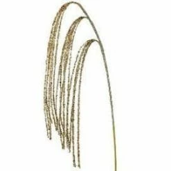 The Christmas Palace 45" GOLD BEADED RAIN BRANCH SET OF 12