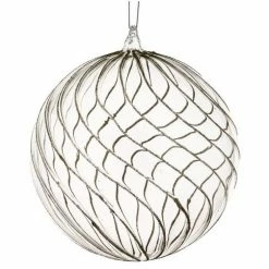 The Christmas Palace 6" GLASS CHAMPAGNE OPULENT BALL ORNAMENT SET OF 4 Christmas Ornaments