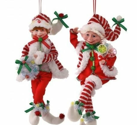 Promo π The π Christmas Palace π Christmas Ornaments 17" POSEABLE π¬ CANDY ELF ORNAMENT SET OF 2 π 1 The Christmas Palace Christmas Ornaments 17" POSEABLE CANDY ELF ORNAMENT SET OF 2
