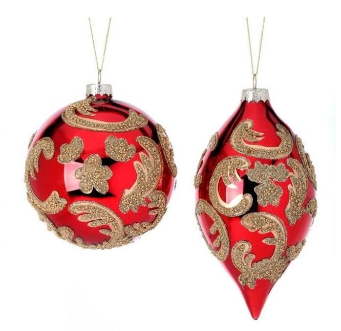 New π₯° The π Christmas Palace 4-6" GLASS BEADED SCROLL BALL & FINIAL ORNAMENT ASSORTED SET OF 6 π Christmas Ornaments β¨ 1 The Christmas Palace 4-6" GLASS BEADED SCROLL BALL & FINIAL ORNAMENT ASSORTED SET OF 6 Christmas Ornaments