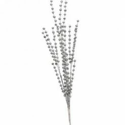 The Christmas Palace 33" SILVER GLITTER BALL SPRAY SET OF 12