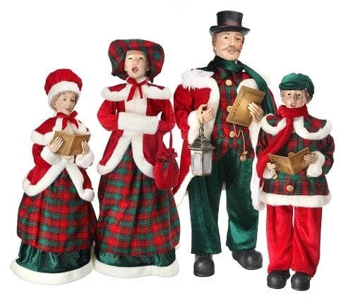 Cheapest π The β Christmas Palace Table Tops 26-35" PLAID VELVET CAROLLERS SET OF 4 β 1 The Christmas Palace Table Tops 26-35" PLAID VELVET CAROLLERS SET OF 4