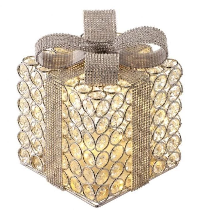 Wholesale π The π Christmas Palace 7.5" SILVER OPULENT JEWELED BATTERY OPERATED GIFTBOX β¨ 1 The Christmas Palace 7.5" SILVER OPULENT JEWELED BATTERY OPERATED GIFTBOX