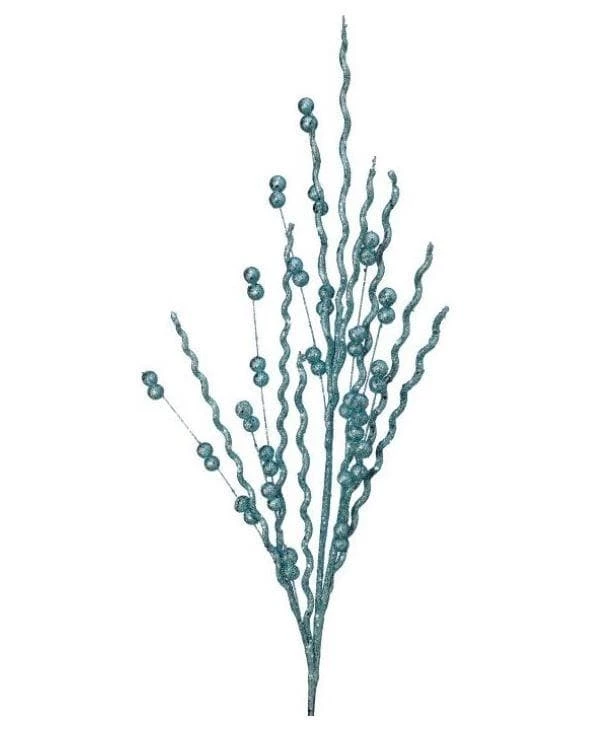 Hot Sale π The β Christmas Palace 37" ARCTIC BLUE GLITTER CURLY WILLOW BALL SPRAY SET OF 12 𧨠1 The Christmas Palace 37" ARCTIC BLUE GLITTER CURLY WILLOW BALL SPRAY SET OF 12