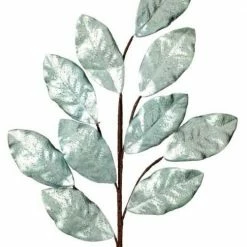 The Christmas Palace 30" AQUA METALLIC MAGNOLIA LEAF SPRAY SET OF 12