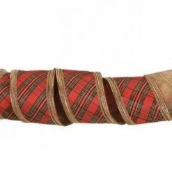 The Christmas Palace 4" X 5YD RED & GOLD PLAID WIRED RIBBON