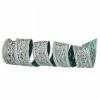 The Christmas Palace Ribbon & Bows 2.5" X 5YD AQUA & SILVER JEWELED CUT OUT DUPION RIBBON