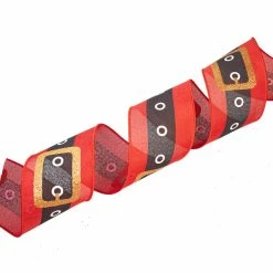 The Christmas Palace 4" X 10YD VELVET SANTA BELT RIBBON