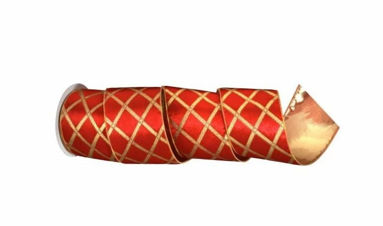 Cheapest βοΈ The π Christmas Palace 4" X 10 YDS METALLIC CHECK GOLD BACK WIRED RIBBON Ribbon & Bows β€οΈ 2 The Christmas Palace 4" X 10 YDS METALLIC CHECK GOLD BACK WIRED RIBBON Ribbon & Bows