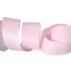 The Christmas Palace Ribbon & Bows 2.5" X 10YD PINK CANDY GLITTER WIRED RIBBON