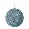 The Christmas Palace All About The Blues 6" BLUE METALLIC MINI BEAD BALL ORNAMENT SET OF 6