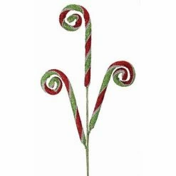 The Christmas Palace Stems & Picks 30" GLITTER RHINESTONE STRIPED CANDY CANE PICK SET OF 6