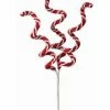 The Christmas Palace 27" CANDY CANE CURLY SWIRL SPRAY SET OF 6 Stems & Picks