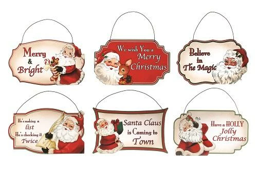 Promo β¨ The π Christmas Palace π Christmas Ornaments 6" RETRO & RUSTIC SANTA SAYINGS ORNAMENT ASSORTED SET OF 6 π 1 The Christmas Palace Christmas Ornaments 6" RETRO & RUSTIC SANTA SAYINGS ORNAMENT ASSORTED SET OF 6