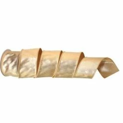 The Christmas Palace Ribbon & Bows 2.5" X 10YD GOLD METALLIC DUPION RIBBON