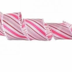 The Christmas Palace 4" X 10YD POM POM EDGED CANDY STRIPED RIBBON Ribbon & Bows