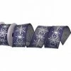 The Christmas Palace 2.5" X 10YD SNOWFLAKES ON BLUE WIRED RIBBON