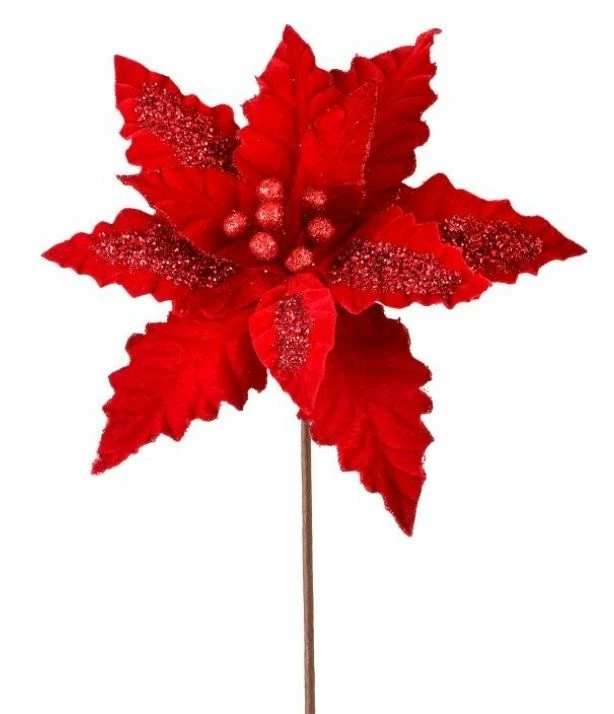 Buy π The π Christmas Palace 24" VELVET SEQUIN STRIPE POINSETTIA STEM SET OF 12 Flowers π€© 1 The Christmas Palace 24" VELVET SEQUIN STRIPE POINSETTIA STEM SET OF 12 Flowers