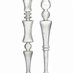 The Christmas Palace Christmas Ornaments 14" CRYSTAL GLASS FINIAL ORNAMENT ASSORTED SET OF 6