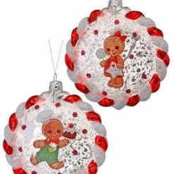 The Christmas Palace 4" GINGERBREAD MERCURY GLASS ORNAMENT SET OF 6 Christmas Ornaments