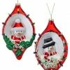 The Christmas Palace 6" SANTA & SNOWMAN GLASS FINIAL ASSORTED SET OF 4 Christmas Ornaments