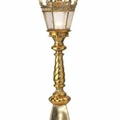 The Christmas Palace 24" GOLD LED GILDED ORNATE LAMP POST BATTERY OPERATED