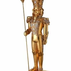 The Christmas Palace 6 FT GOLDEN NUTCRACKER WITH STAFF
