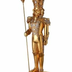 The Christmas Palace 6 FT GOLDEN NUTCRACKER WITH STAFF