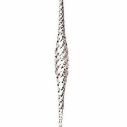 The Christmas Palace Christmas Ornaments 16" CLEAR GLASS TWISTED FNIAL ICICLE ORNAMENT SET OF 6