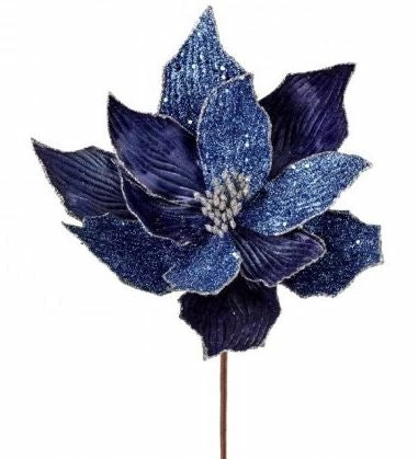 Coupon π― The β Christmas Palace 24" BLUE VELVET BEADED POINSETTIA PICK SET OF 12 Flowers π― 1 The Christmas Palace 24" BLUE VELVET BEADED POINSETTIA PICK SET OF 12 Flowers