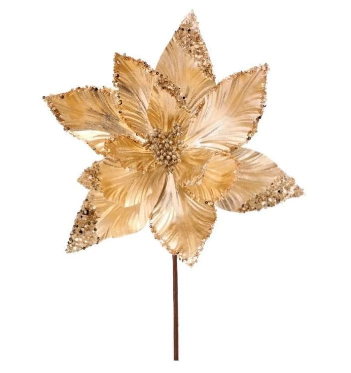 Cheap βοΈ The π Christmas Palace Flowers 24" CHAMPAGNE METALLIC SEQUIN EDGED TIPS POINSETTIA SET OF 12 β€οΈ 1 The Christmas Palace Flowers 24" CHAMPAGNE METALLIC SEQUIN EDGED TIPS POINSETTIA SET OF 12